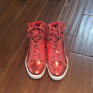 Red high top sneakers!